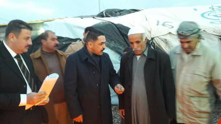 الدهلكي يزور مخيمات النازحين في خانقين ..ويلتقي مدير ناحية جلولاء للاطلاع على الواقع الخدمي