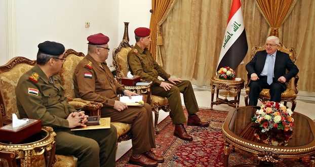 معصوم يؤكد ضرورة بناء جيش دفاعي وطني ومهني قوي