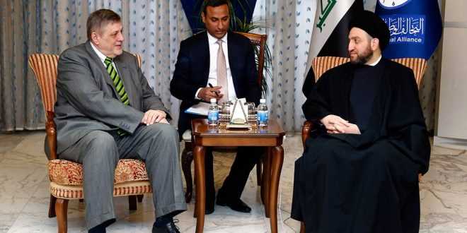 السيد الحكيم يبحث مع ممثل الامم المتحدة التسوية الوطنية