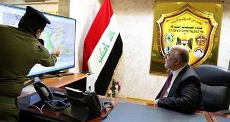 رئيس مجلس الوزراء الدكتور حيدر العبادي يزور مقر قيادة العمليات المشتركة
