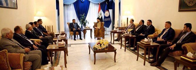 سماحة السيد الحكيم يلتقي وفد نقابة المعلمين العراقيين ويستمع لمطالبهم