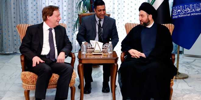 السيد الحكيم يبحث مع السفير اليريطاني تطورات الحرب على الارهاب