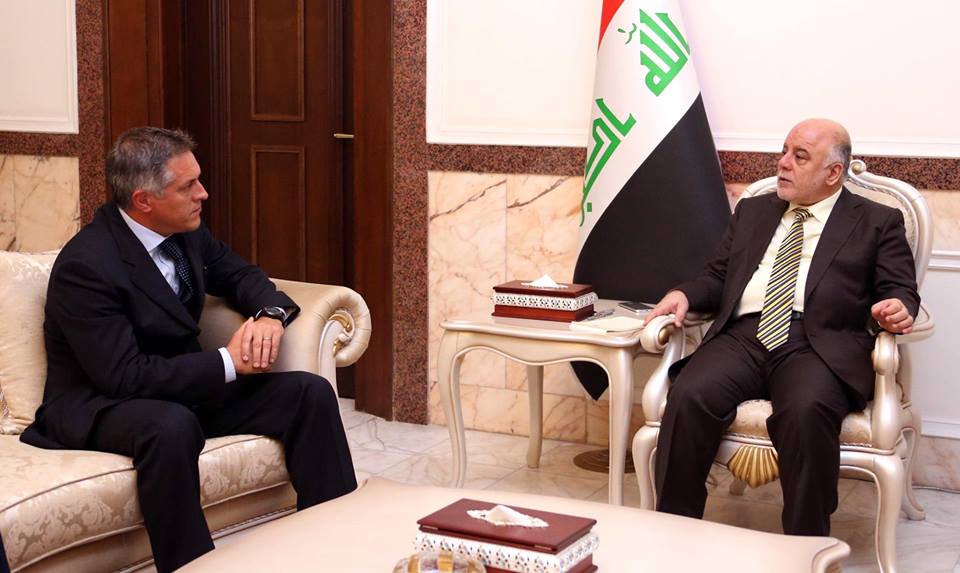 العبادي يستقبل رئيس بعثة الاتحاد الاوربي في العراق