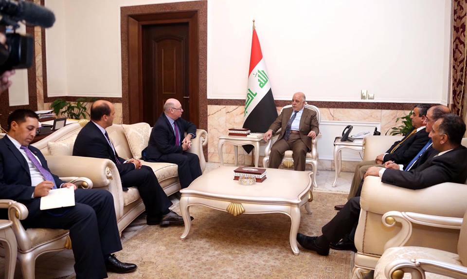 رئيس مجلس الوزراء حيدر العبادي يستقبل وزير الدولة البريطاني لشؤون الشرق الاوسط وافريقيا