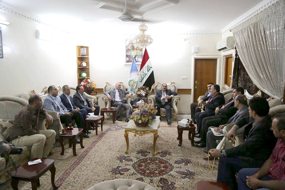 الجبوري يستقبل قائمقام قضاء الكوفة وأعضاء المجلس المحلي ووفد نقابة صحفيي النجف الاشرف