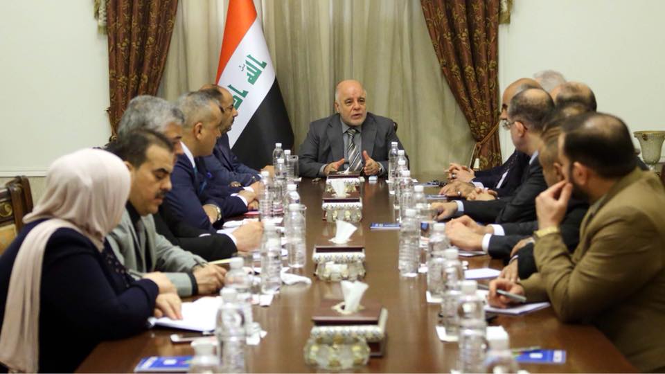 العبادي يستقبل وفد تحالف القوى العراقية بجميع مكوناته