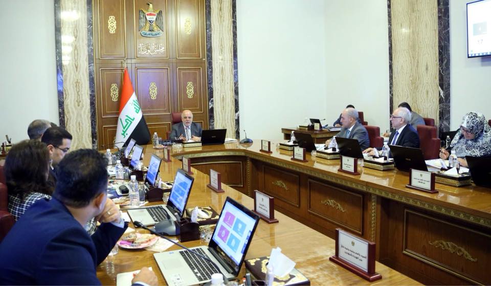 مجلس الوزراء يعقد جلسته الاعتيادية برئاسة رئيس مجلس الوزراء الدكتور حيدر العبادي