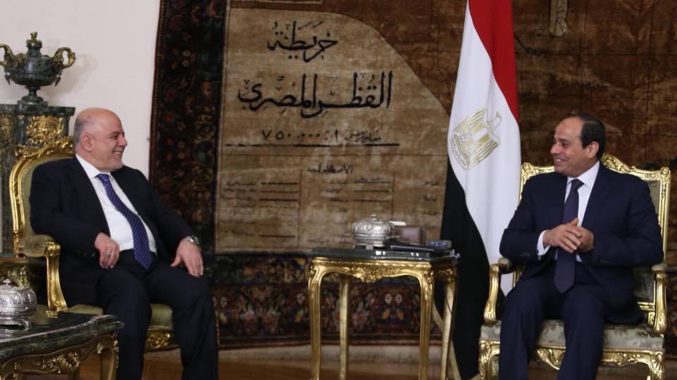 رئيس مجلس الوزراء الدكتور حيدر العبادي يلتقي في القاهرة رئيس جمهورية مصر العربية السيد عبد الفتاح السيسي