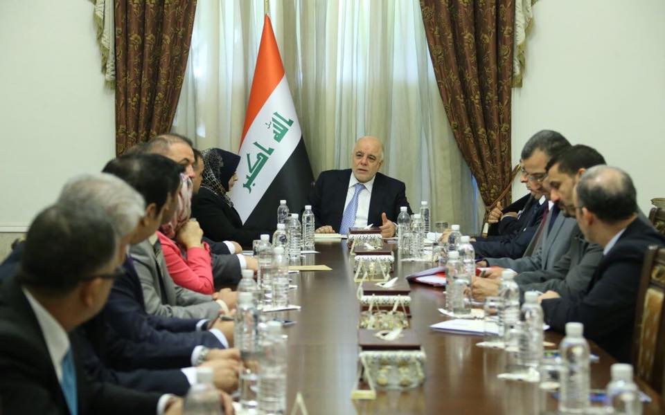 رئيس مجلس الوزراء الدكتور حيدر العبادي يستقبل اعضاء مفوضية حقوق الانسان