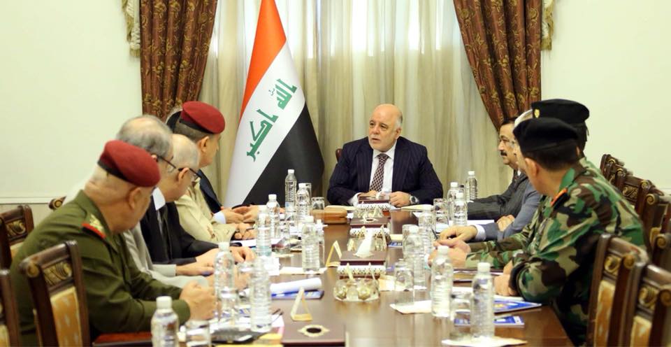 رئيس مجلس الوزراء القائد العام للقوات المسلحة الدكتور حيدر العبادي يترأس اجتماعا للمجلس الوزاري للامن الوطني
