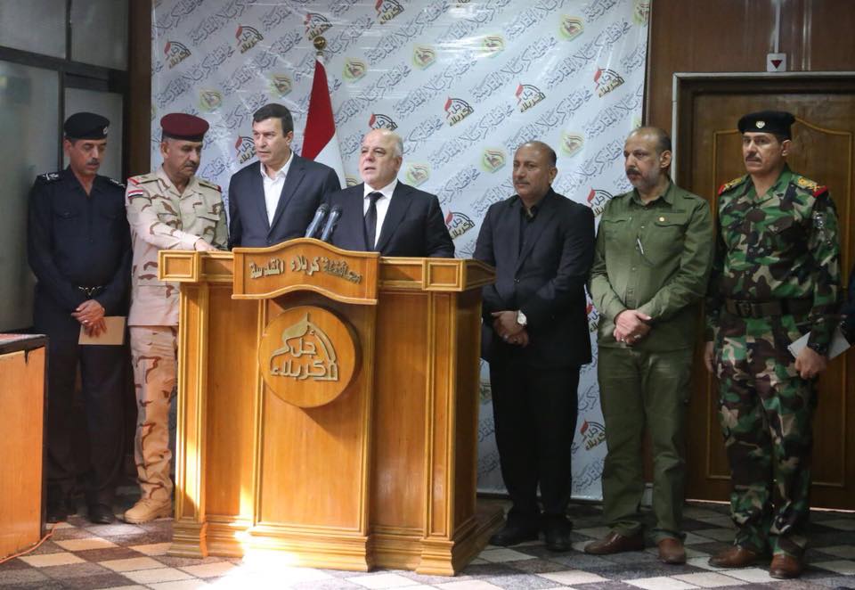 رئيس مجلس الوزراء الدكتور حيدر العبادي يزور محافظة كربلاء المقدسة