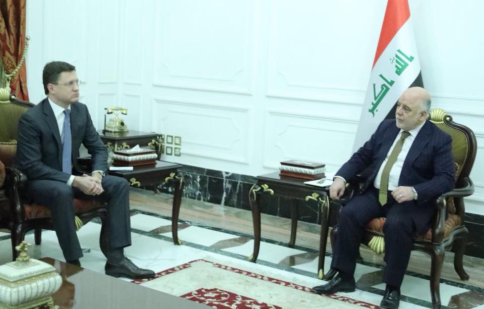العبادي يستقبل وزير الطاقة الروسي السيد الكسندر نوفاك