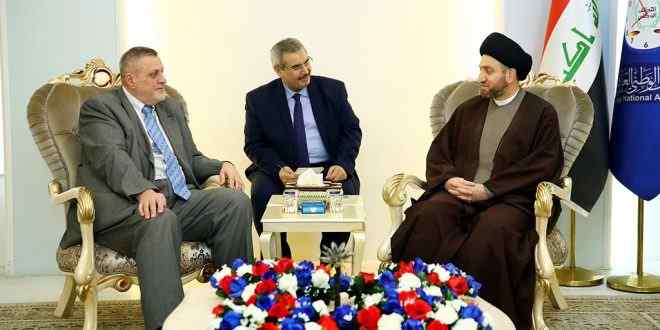 السيدالحكيم يبحث مع كوبيش تطورات الاوضاع السياسية والانتخابية