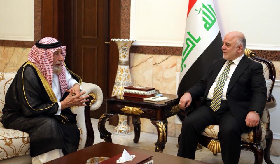 رئيس مجلس الوزراء الدكتور حيدر العبادي يستقبل الداعية الاسلامي الشيخ احمد الكبيسي