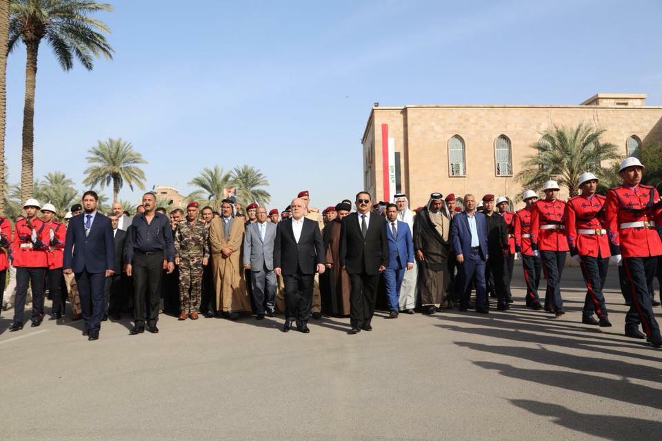العبادي يحضر مراسم تشييع الشهيد البطل آمر لواء 57 الفرقة الخاصة العميد شريف اسماعيل المرشدي