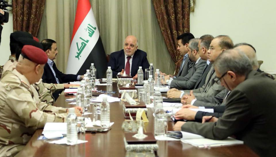 رئيس مجلس الوزراء القائد العام للقوات المسلحة الدكتور حيدر العبادي يترأس اجتماعاً للمجلس الوزاري للأمن الوطني