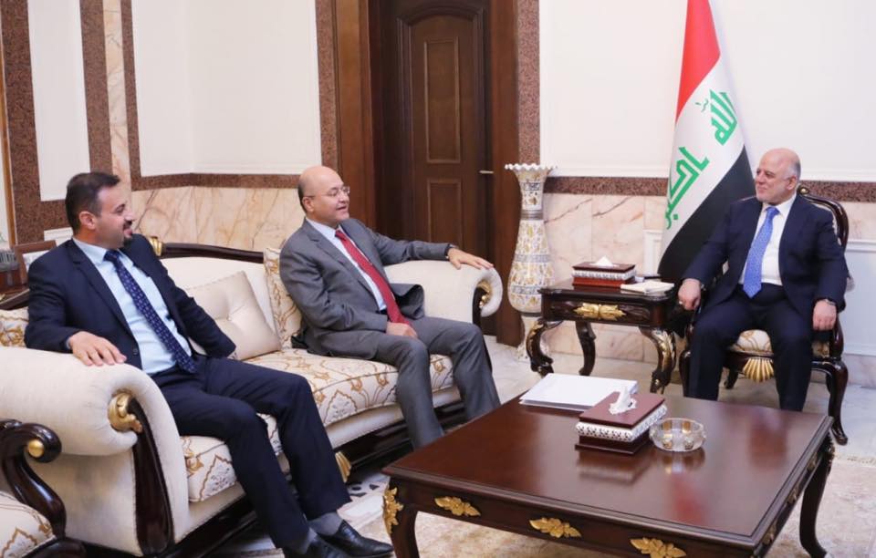 العبادي يستقبل رئيس التحالف من أجل الديمقراطية والعدالة الدكتور برهم صالح