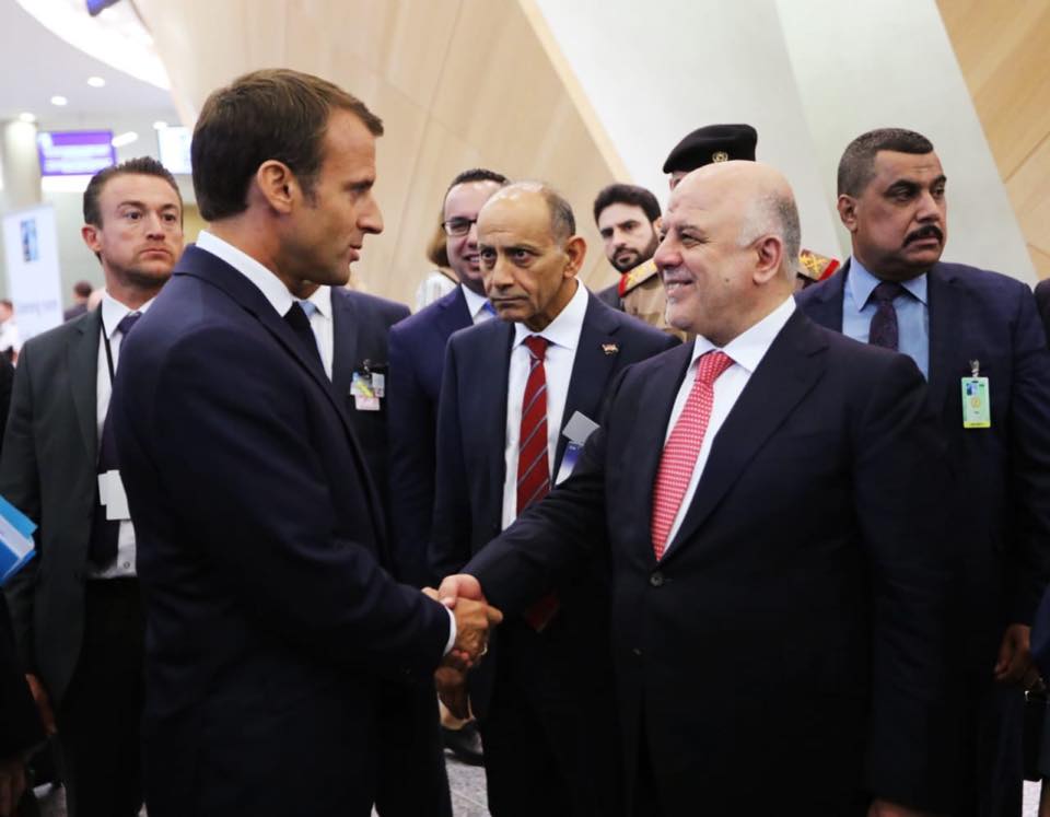 رئيس مجلس الوزراء الدكتور حيدر العبادي يلتقي في بروكسل بالرئيس الفرنسي ايمانويل ماكرون
