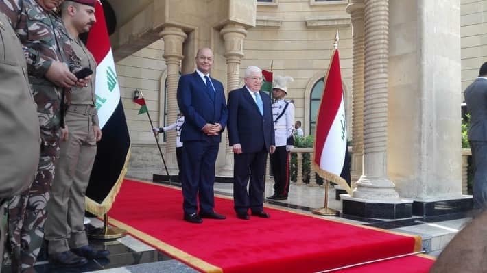 بالصور:مراسم استقبال الرئيس برهم صالح ومباشرة عمله في قصر السلام