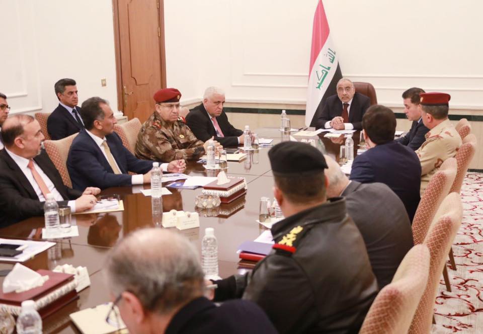 مجلس الامن الوطني يعقد جلسته الاسبوعية اليوم برئاسة رئيس مجلس الوزراء عادل عبدالمهدي