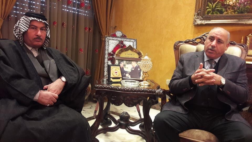 بالصور ..الباشا مازن القاضي يستقبل شيخ بني خالد في العراق علي الجزار والوفد المرافق له