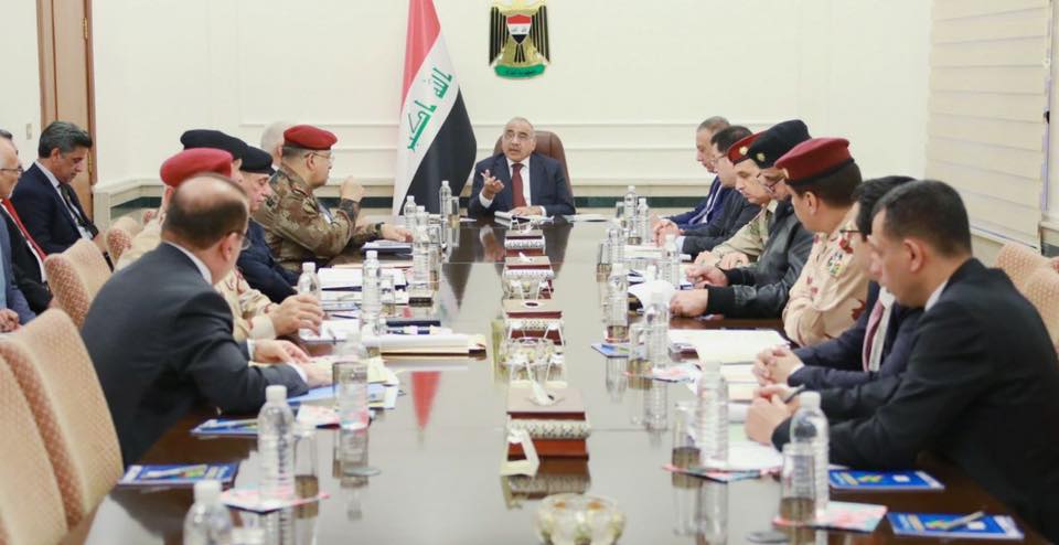 مجلس الأمن الوطني يعقد جلسته الاسبوعية برئاسة رئيس مجلس الوزراء عادل عبدالمهدي