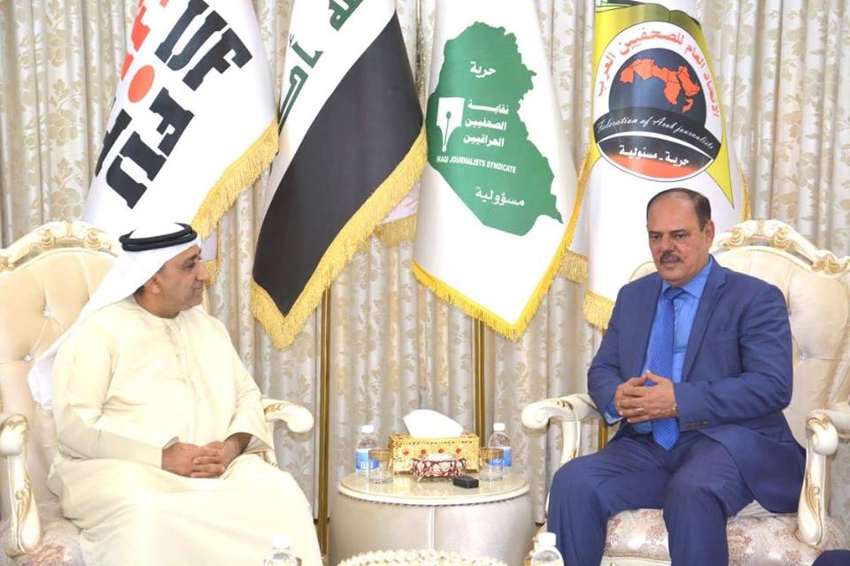 نقيب الصحفيين العراقيين يبحث مع سفير الامارات سبل فتح مجالات اعلامية متطورة بين البلدين