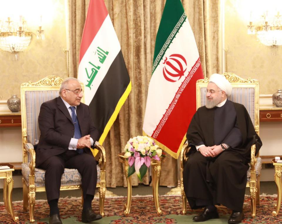 عبد المهدي يلتقي في طهران رئيس الجمهورية الاسلامية الايرانية الدكتور حسن روحاني