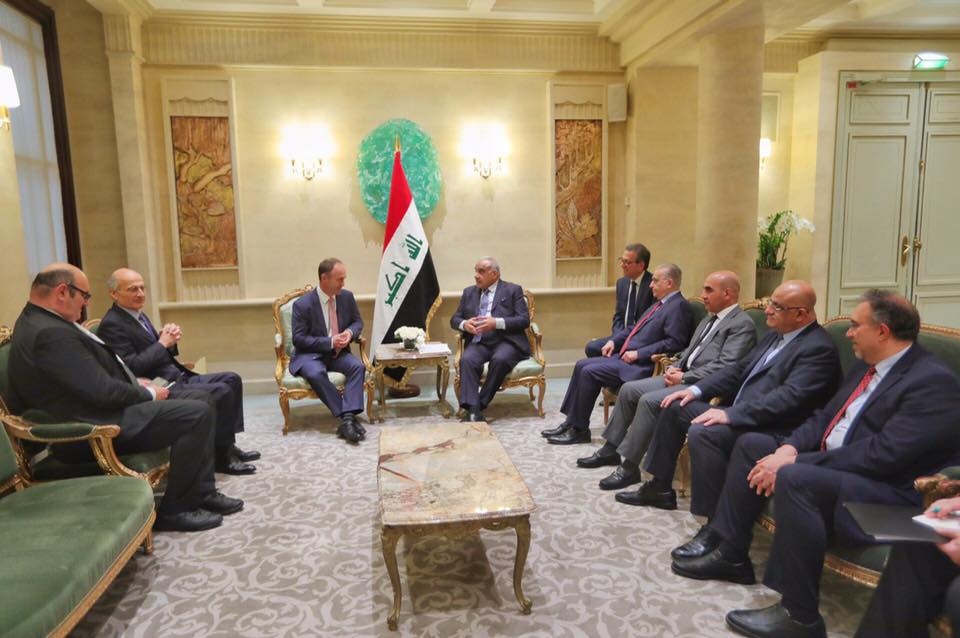 رئيس مجلس الوزراء عادل عبدالمهدي يستقبل في باريس رؤساء وكبار مسؤولي كبريات الشركات الفرنسية