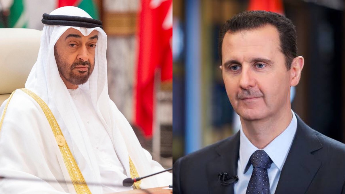 محمد بن زايد يهاتف بشار الأسد