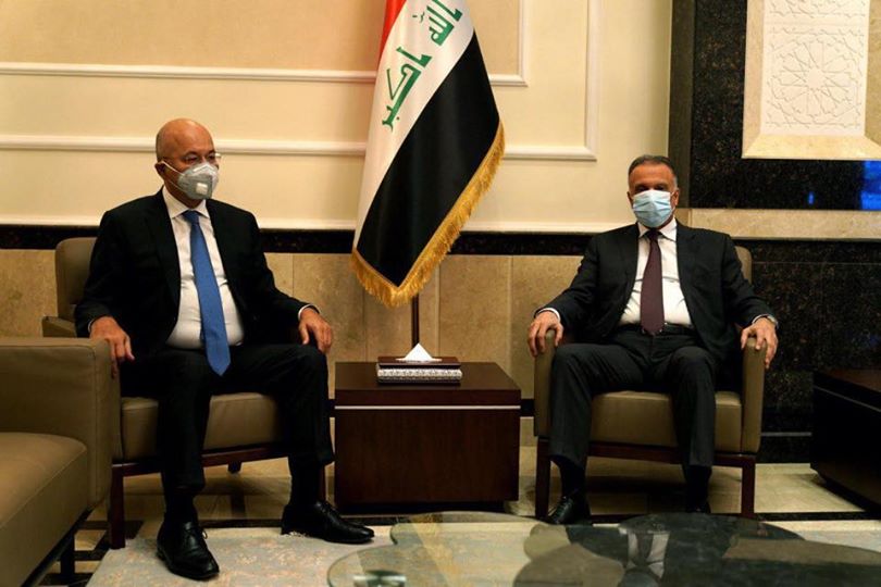رئيس مجلس الوزراء مصطفى الكاظمي يستقبل رئيس الجمهورية ويبحثان عدداً من القضايا