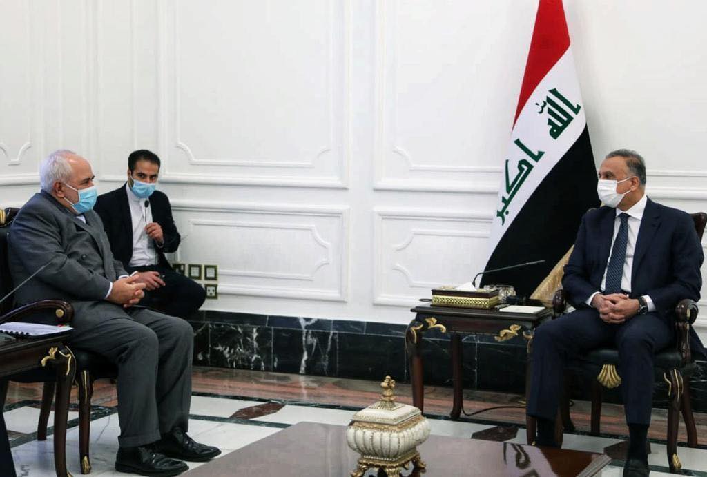 رئيس مجلس الوزراء مصطفى الكاظمي يستقبل وزير الخارجية الإيراني