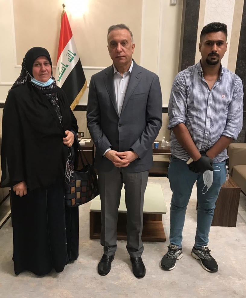 الكاظمي يستقبل عائلة الصحفي توفيق التميمي ويعد بإجراءات لضمان حريته