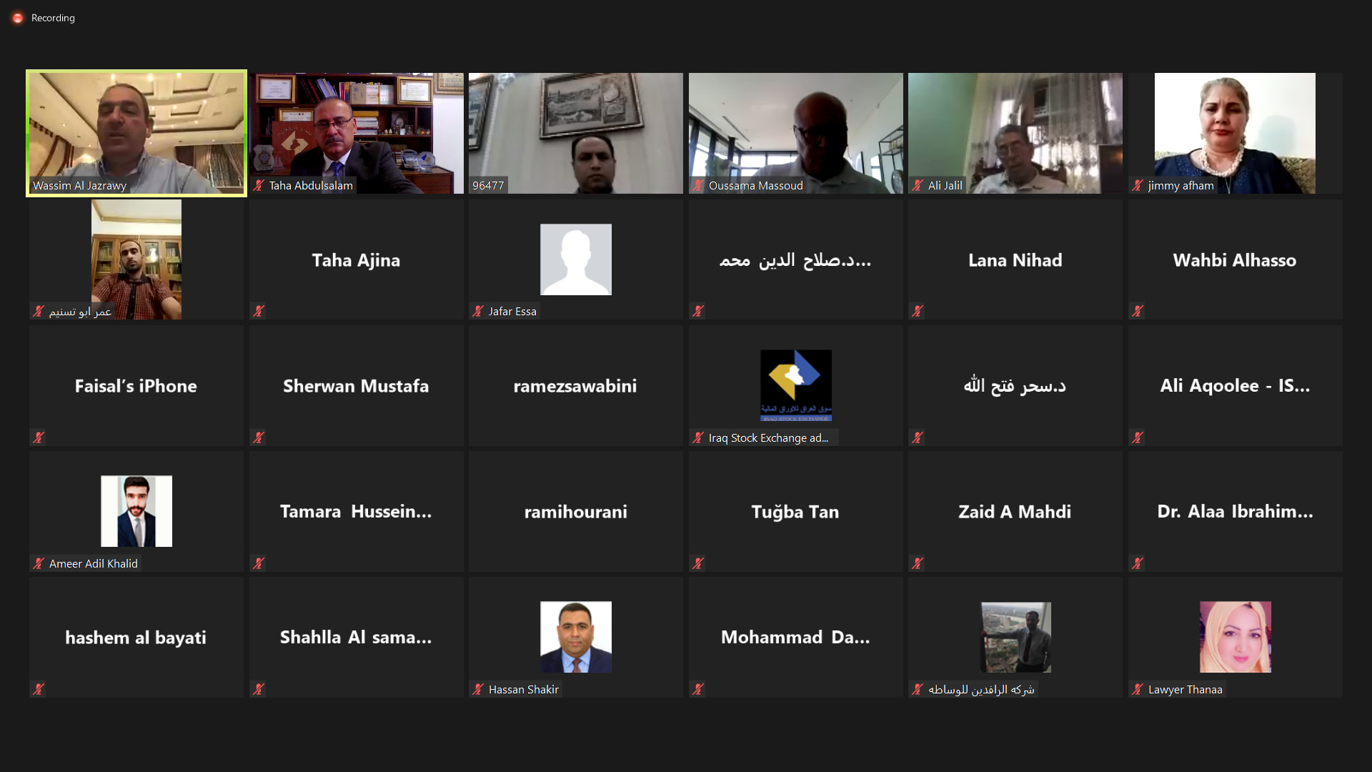 عبر برنامج Zoom .. سوق العراق للاوراق المالية ينظم ورشة عمل بعنوان ( الإفصاح المالي والمعلوماتي ) لشركة فنادق عشتار