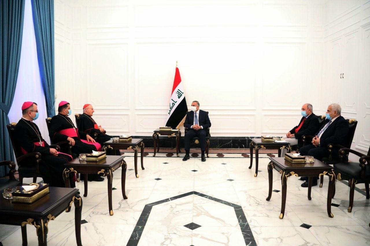 الكاظمي يستقبل البطريرك مار لويس روفائيل ساكو بطريرك الكلدان الكاثوليك
