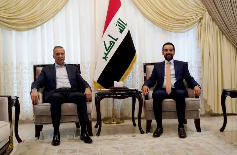 رئيس مجلس الوزراء مصطفى الكاظمي يلتقي رئيس مجلس النواب محمد الحلبوسي