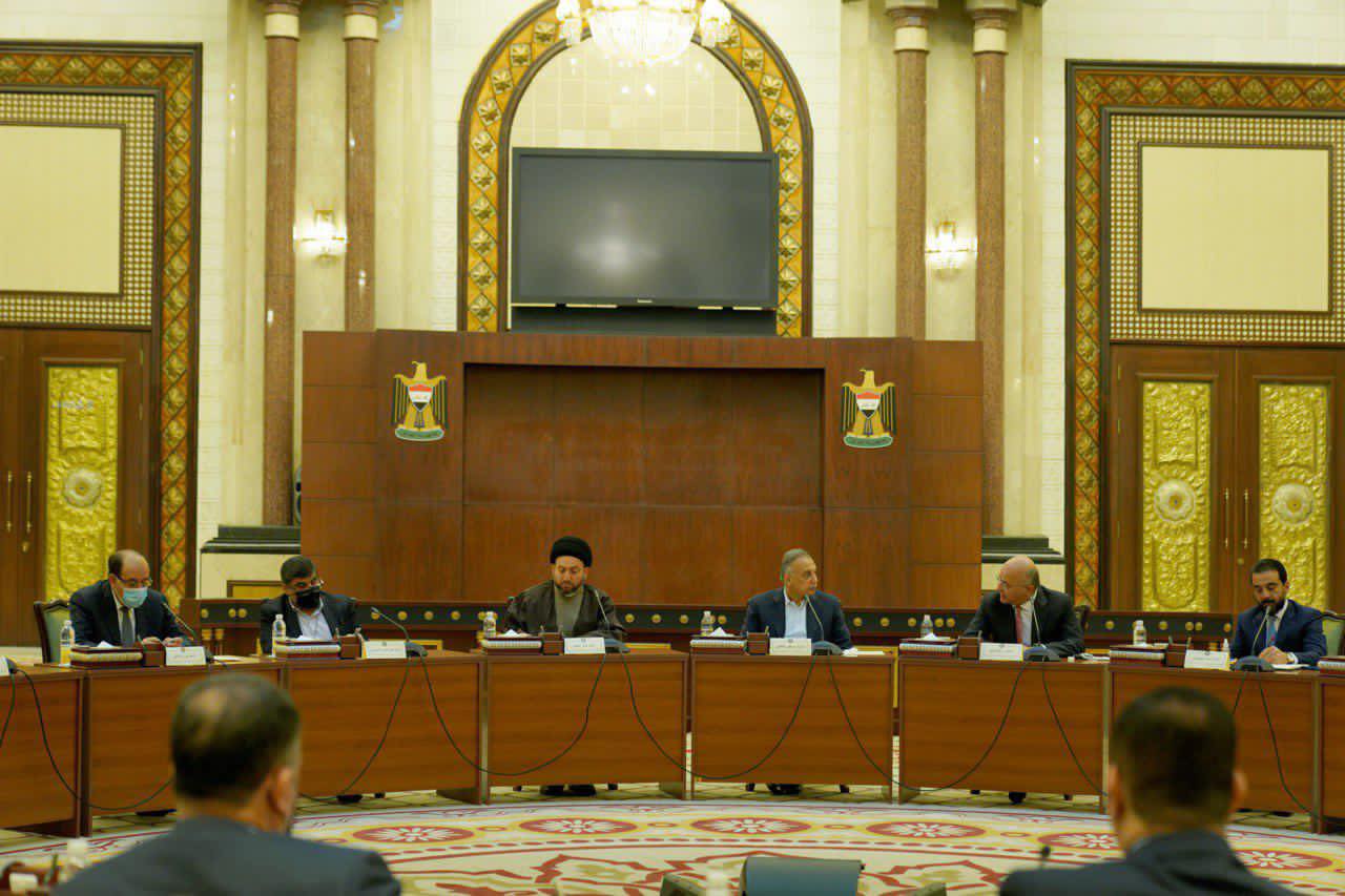 البيان المشترك الصادر عن اجتماع الرئاسات الثلاث وقادة الكتل السياسية