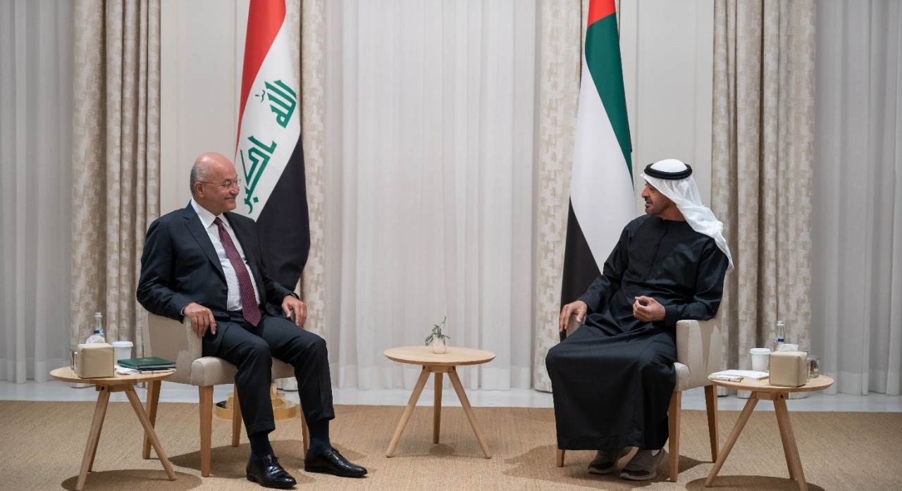 الرئيس برهم صالح يلتقي ولي عهد أبوظبي الشيخ محمد بن زايد