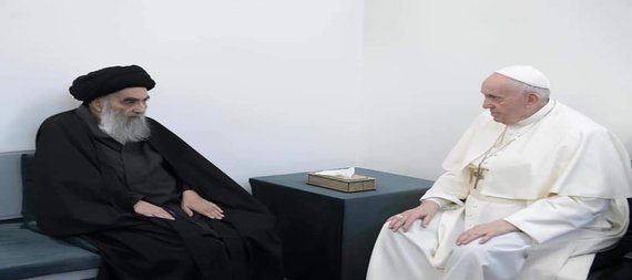 مكتب السيد السيستاني ينشر تفاصيل اللقاء بين المرجع الاعلى والبابا