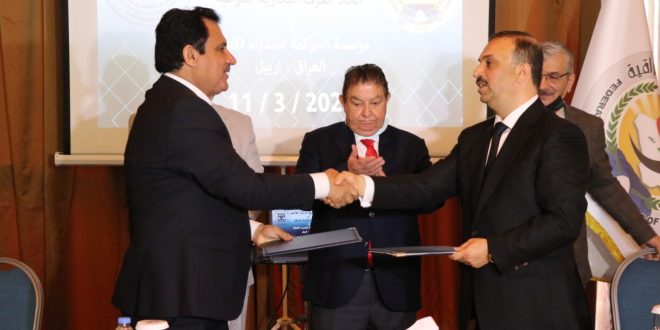 الزهيري والشيخ البرزنجي يوقعان مذكرة نفاهم وتعاون في مجال نشر ثقافة الحوكمة المؤسساتية للإرتقاء بعمل المؤسسات الاقتصادية والنهوض بالاقتصاد العراقي