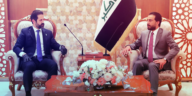 الحلبوسي ينهي اجتماعا مع وفد الاقليم برئاسة قوباد طالباني