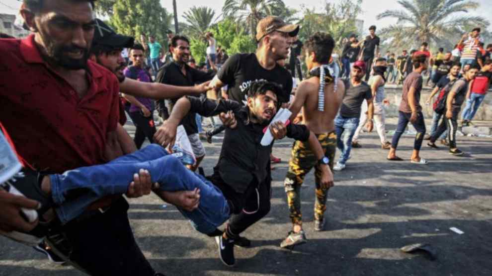 مقتل أحد المتظاهرين من أهالي بغداد بعد دهسه من قبل القوات الامنية
