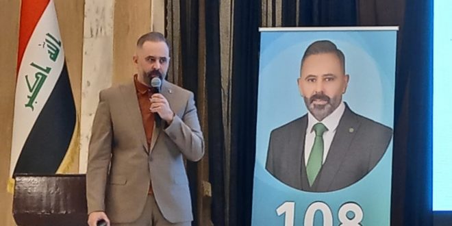 بحضور عدد من الشخصيات الاكاديمية والعشائرية .. المرشح المستقل العقيد علي حسن الساعدي ينظم مؤتمراً قدم فيه برنامجه الانتخابي