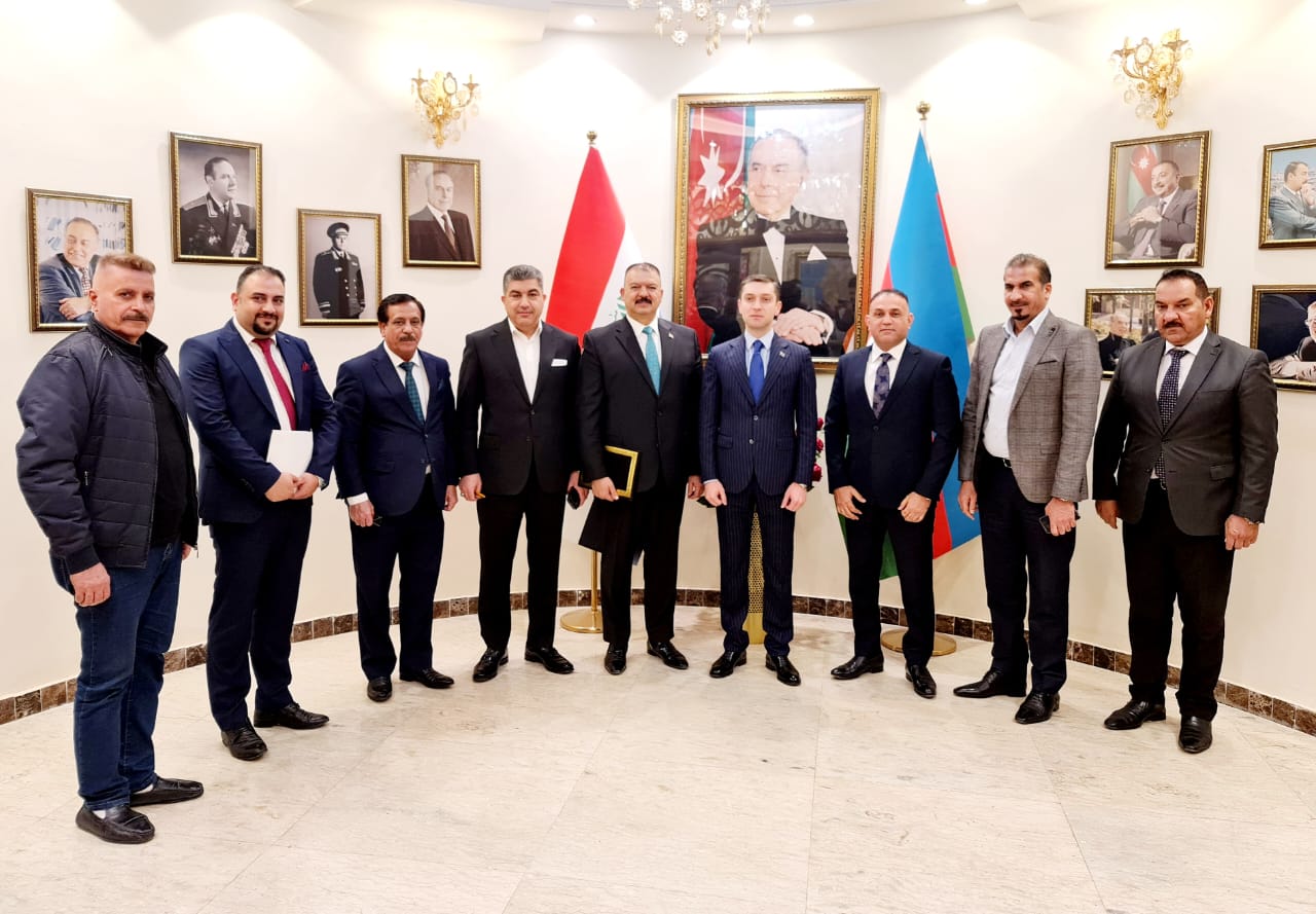القائم باعمال سفارة جمهورية اذربيجان في بغداد يستقبل الدكتور علاء النوري المكلف بتشكيل مجلس الاعمال الاذربيجاني العراقي للتجارة والسياحة والاستثمار