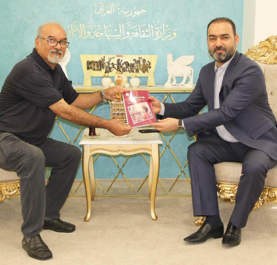 ابو رغيف ورئيس رابطة ادب الطفل فاضل الكعبي يبحثان سبل النهوض بالواقع الثقافي في العراق