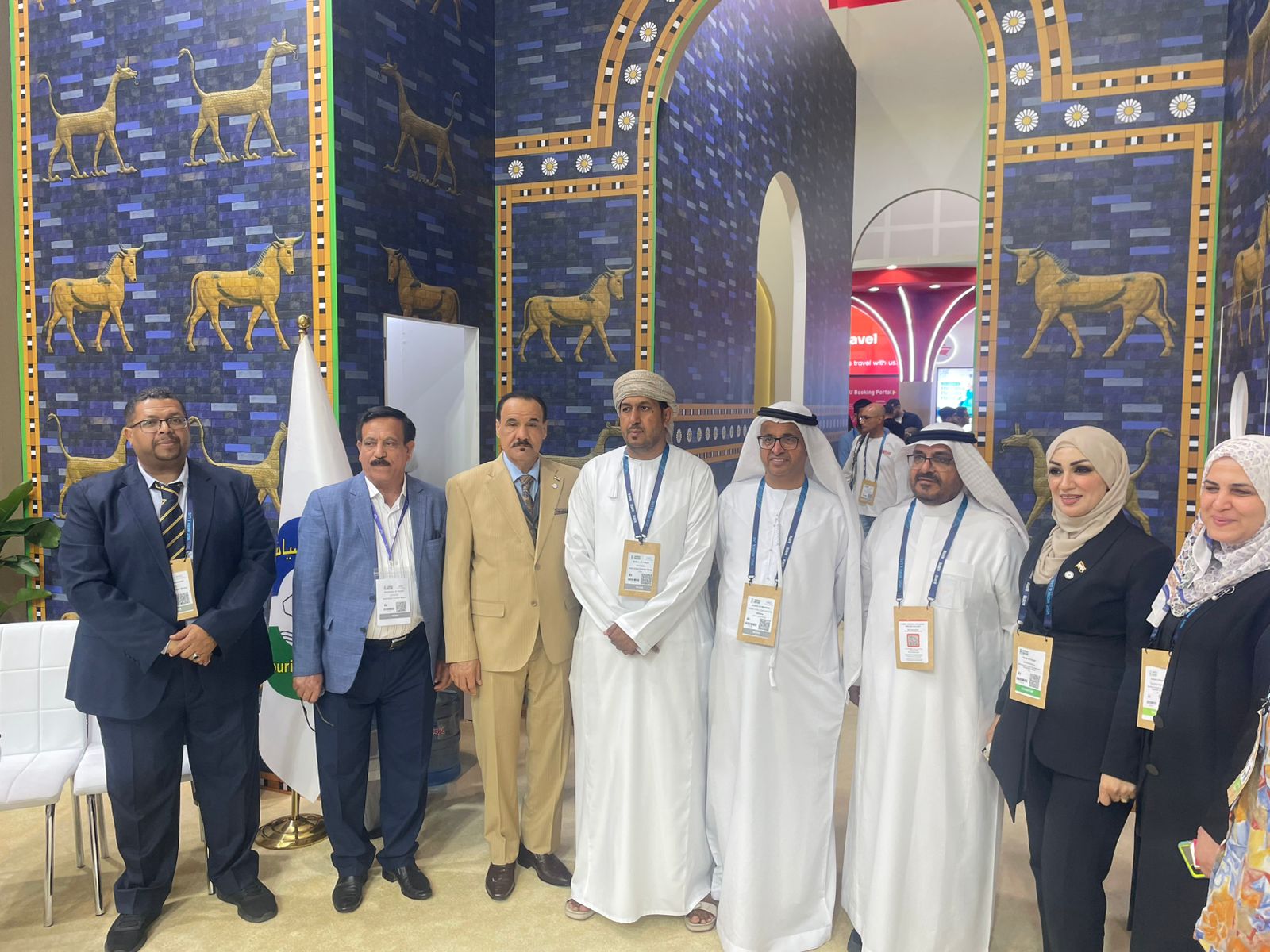 وفد الاتحاد العربي للإعلام السياحي يزور جناح العراق في معرض سوق السفر العربي بدبي