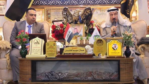 شيخ عام بني خالد المخزومي في نينوى يؤكد ان السيادة الوطنية خط أحمر ووحدة العراق أمانة في أعناق العشائر